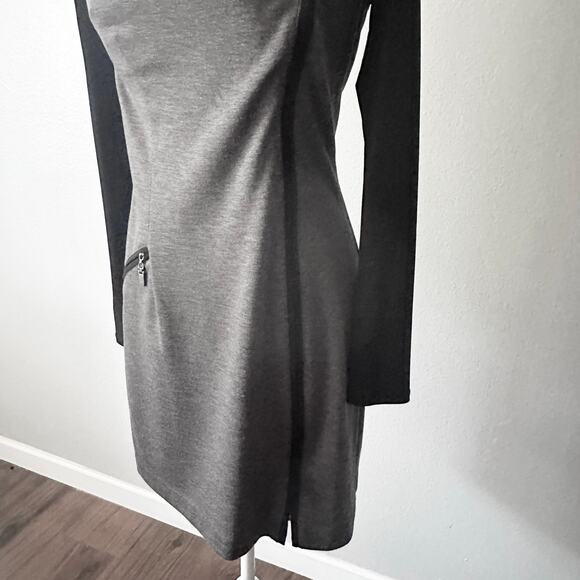 Laundry‎ by Shelli Segal Long Sleeve Moto Mini Dress Women's Size 6 gray black - Picture 5 of 14